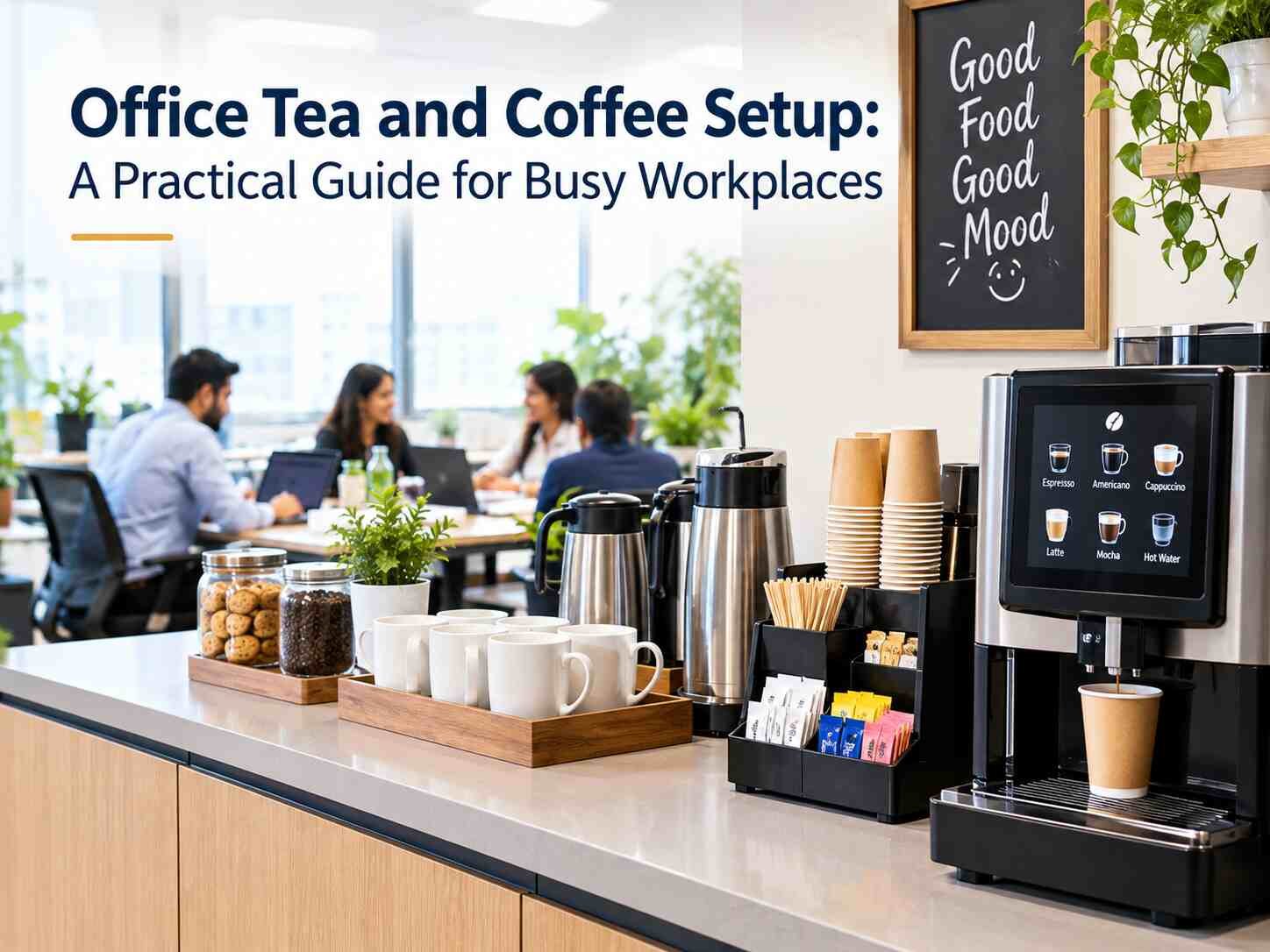 office tea and coffee setup