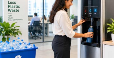 office water dispenser to reduce plastic waste